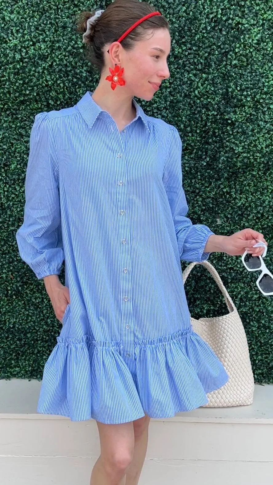 100% Cotton Ruffle Hem Dress