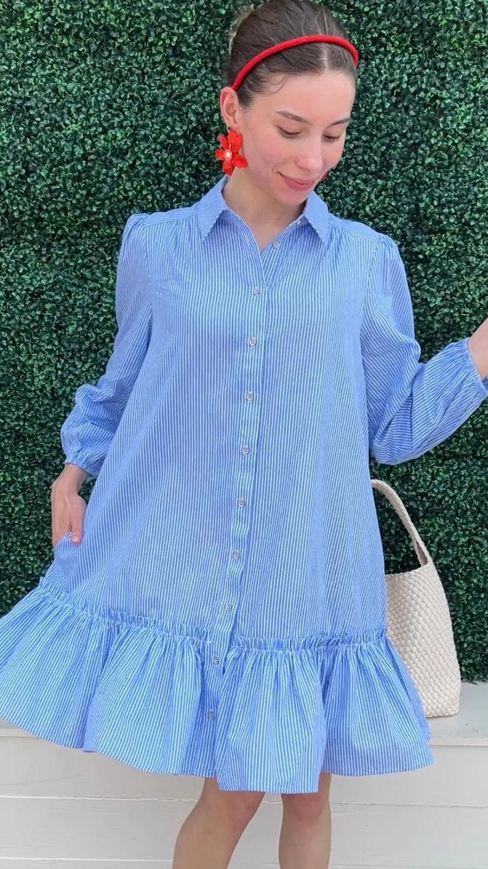 100% Cotton Ruffle Hem Dress