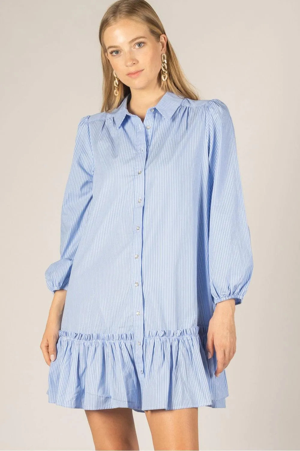 100% Cotton Ruffle Hem Dress