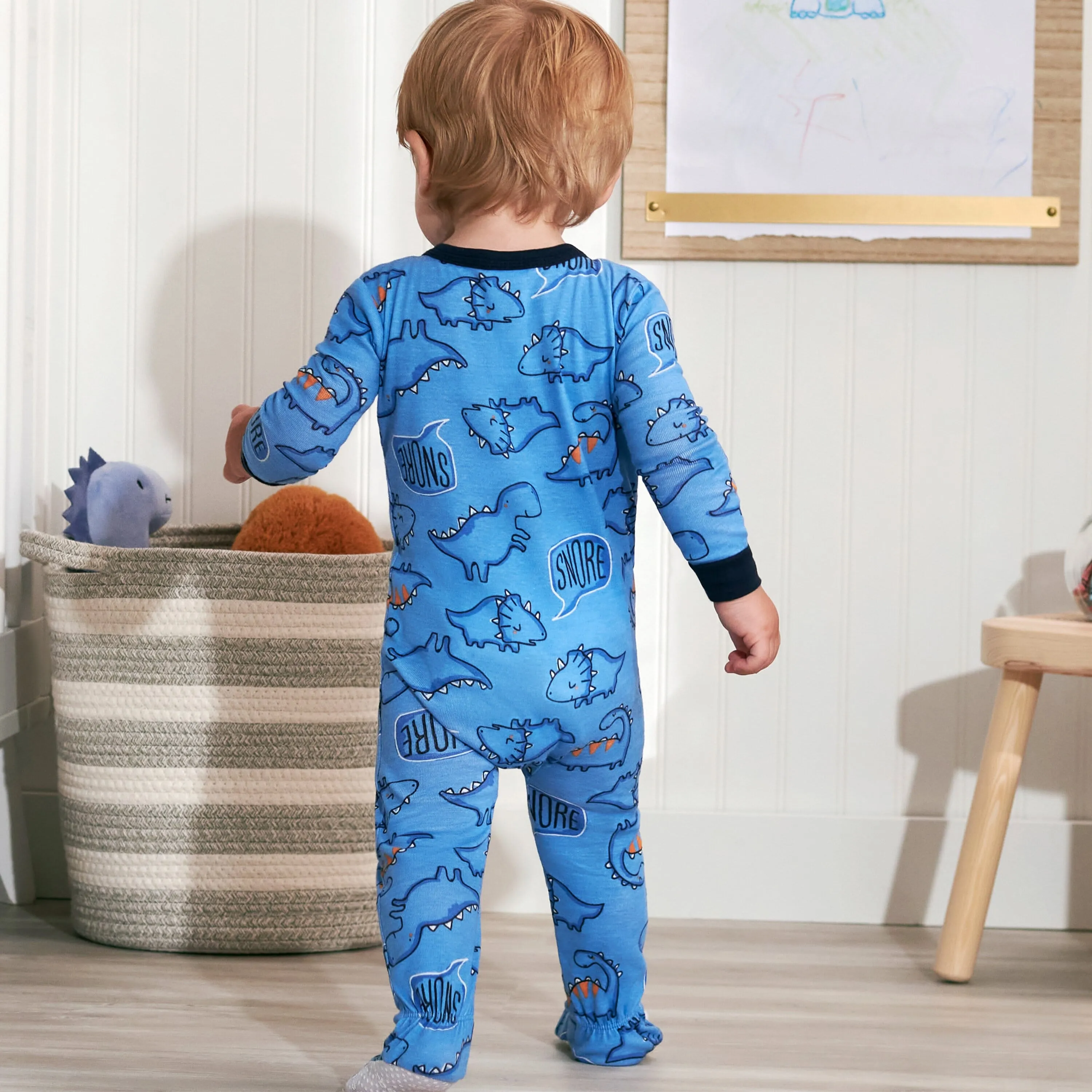 2-Pack Baby & Toddler Boys Dino Snug Fit Footed Cotton Pajamas