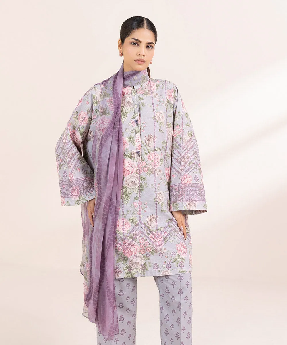 2 Piece - Printed Khaddar Suit