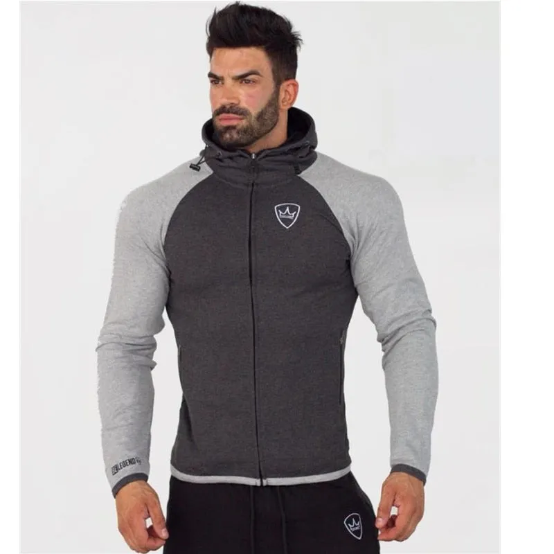 2018 Men gyms Hoodies Brand Clothing Men Hoody Zipper Casual Sweatshirt Muscle Men's Slim Fit Fitness hooded Jackets