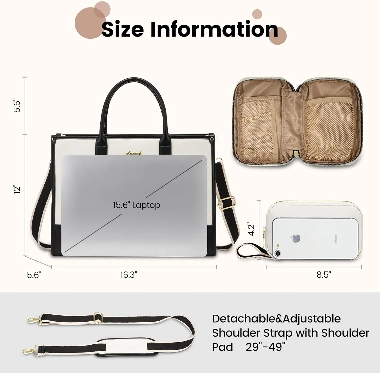 2Pcs Lightweight Computer Bag, 15.6" 17"