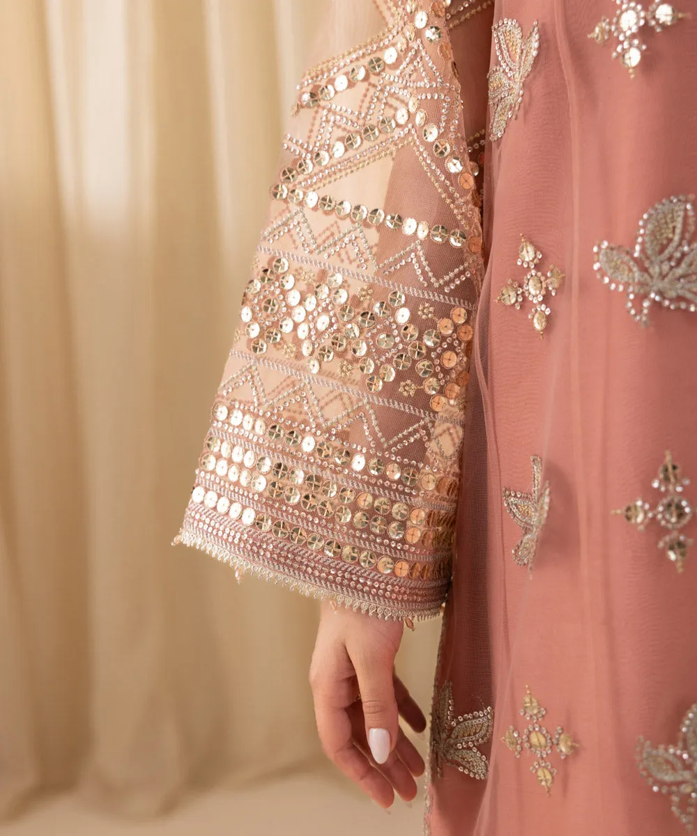 3 Piece -  Embroidered Net Suit