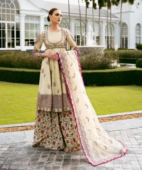 3 Piece -  Embroidered Raw Silk Suit