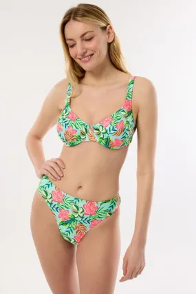 40628 Green Patterned Lifting Bikini Set