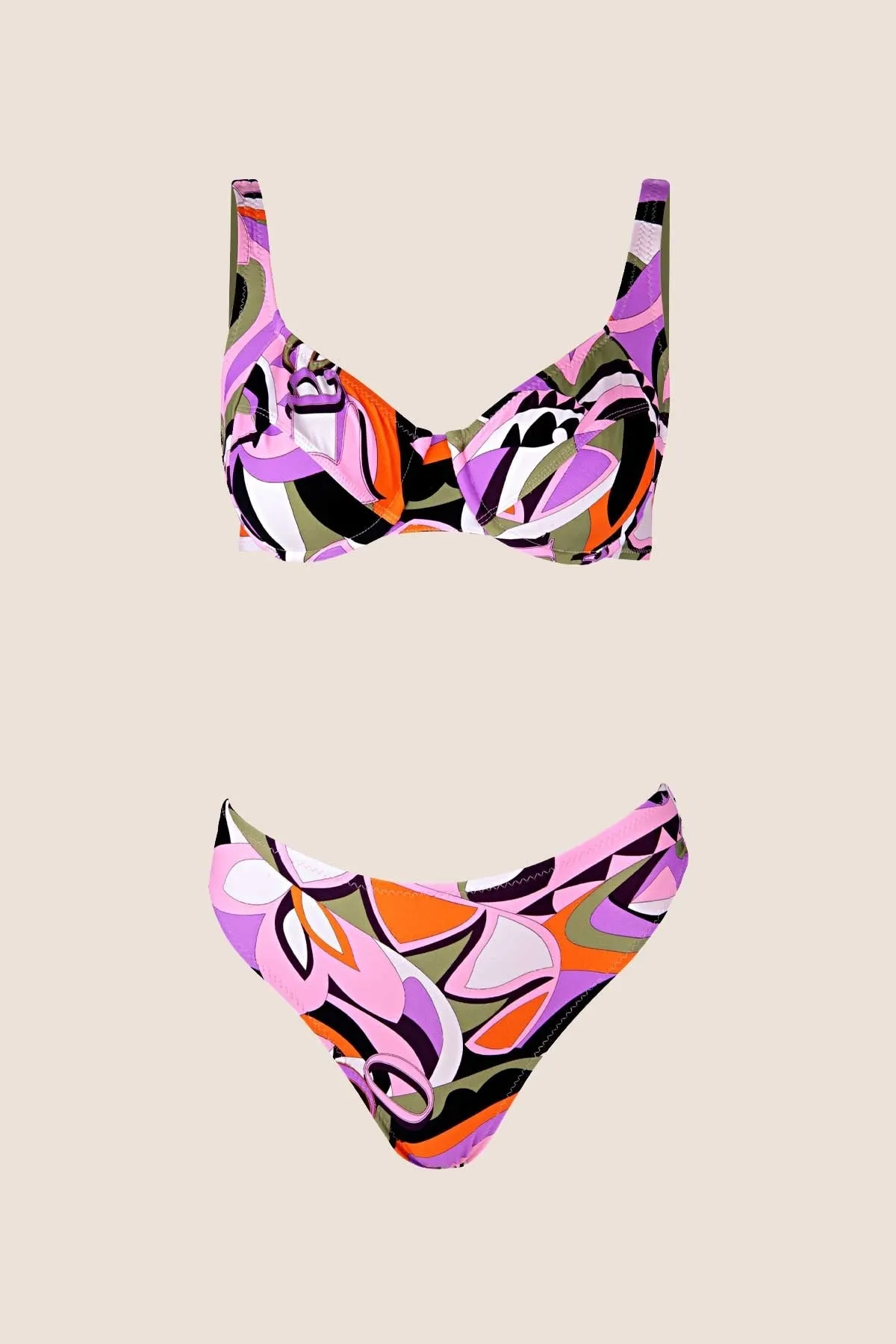 40628 Pink Gathering Bikini Set