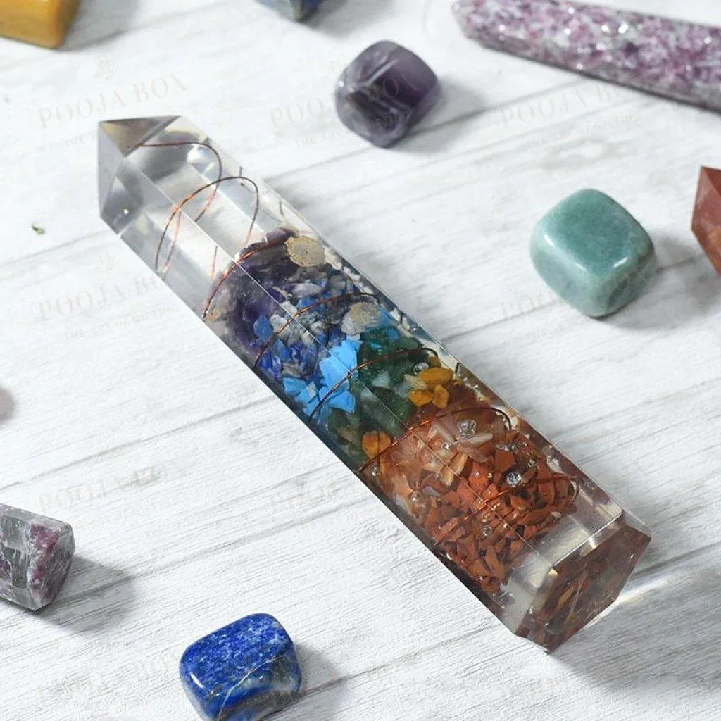 7 Chakra Crystal Healing Orgone Jumbo Pencil/Tower