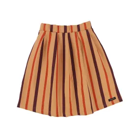 A Monday Peach Multicolor Stripe Flare Skirt [Final Sale]