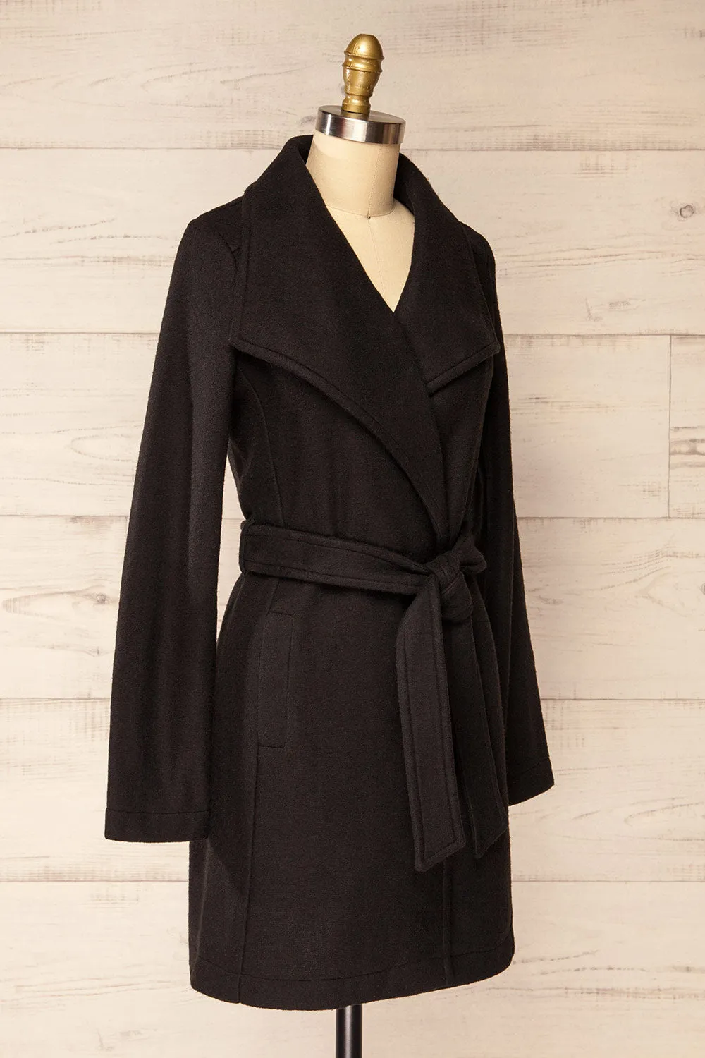 Abasha Black | Short Felt Coat