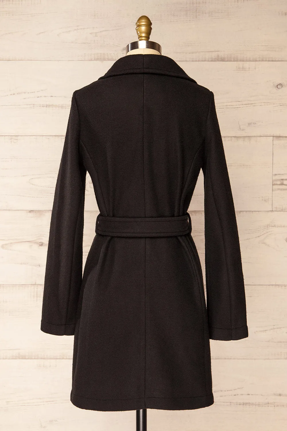 Abasha Black | Short Felt Coat