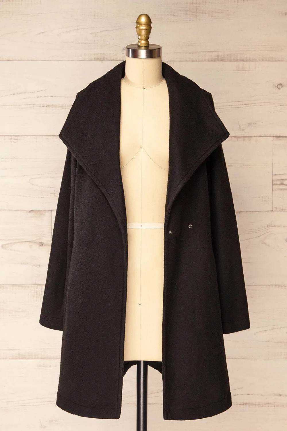 Abasha Black | Short Felt Coat