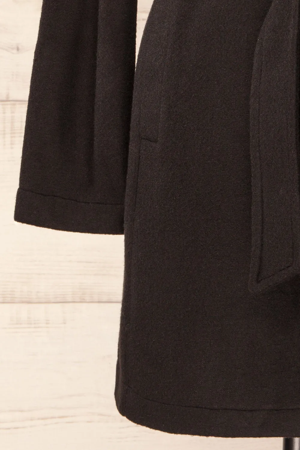 Abasha Black | Short Felt Coat