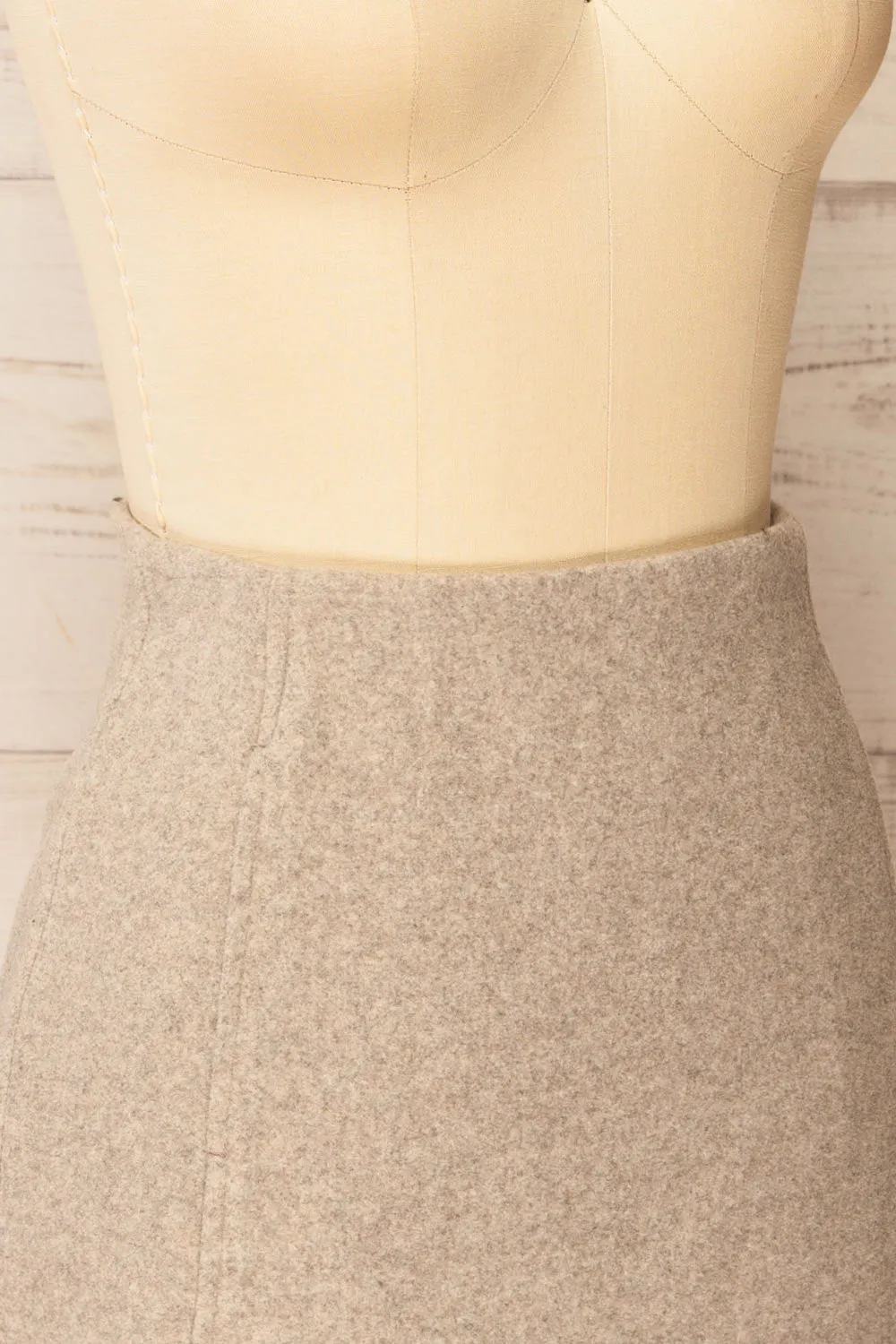 Aberforth Grey | Short Felt Skirt w/ Pockets