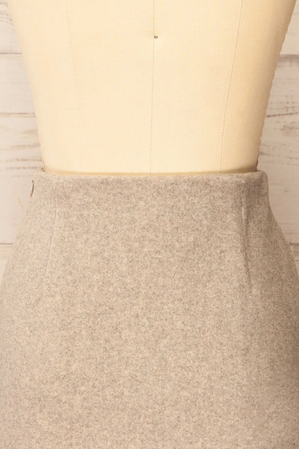 Aberforth Grey | Short Felt Skirt w/ Pockets