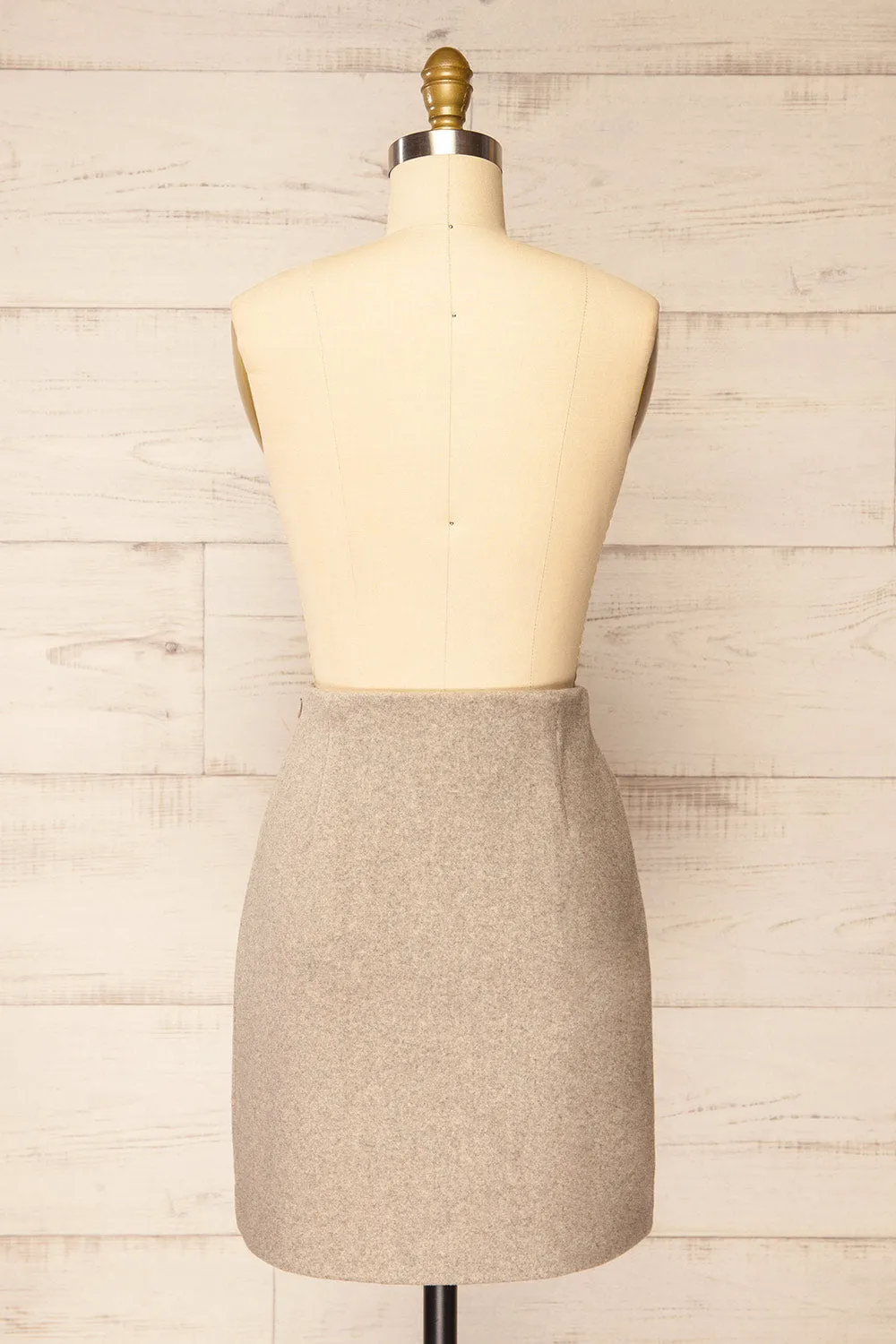 Aberforth Grey | Short Felt Skirt w/ Pockets