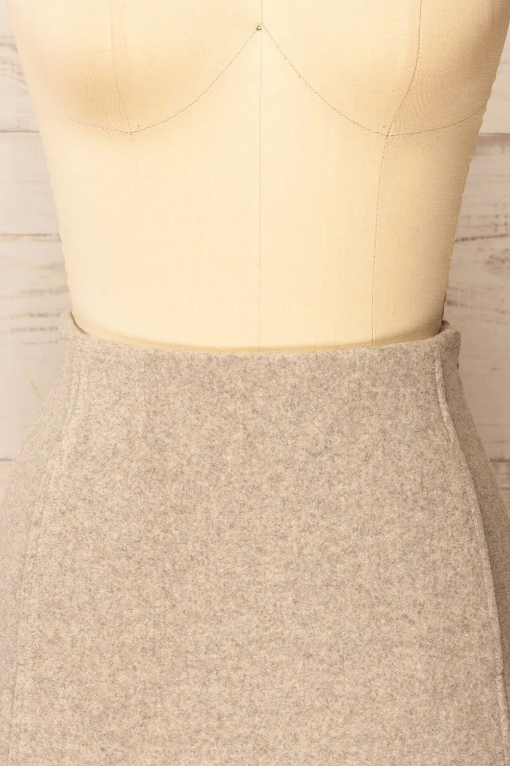 Aberforth Grey | Short Felt Skirt w/ Pockets