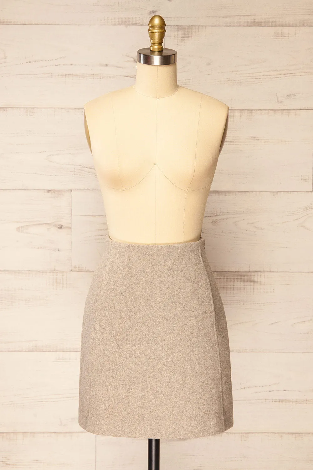 Aberforth Grey | Short Felt Skirt w/ Pockets