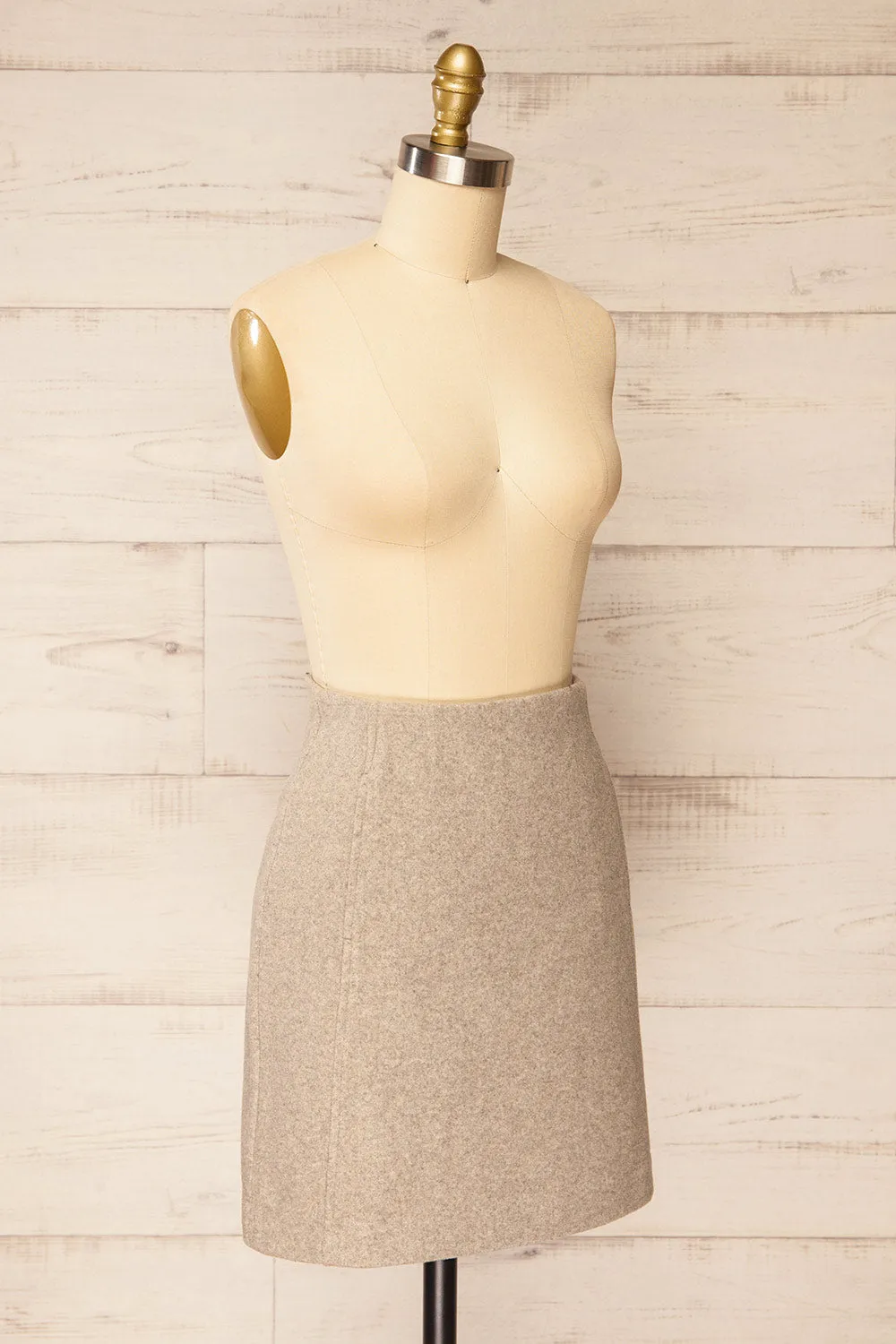 Aberforth Grey | Short Felt Skirt w/ Pockets