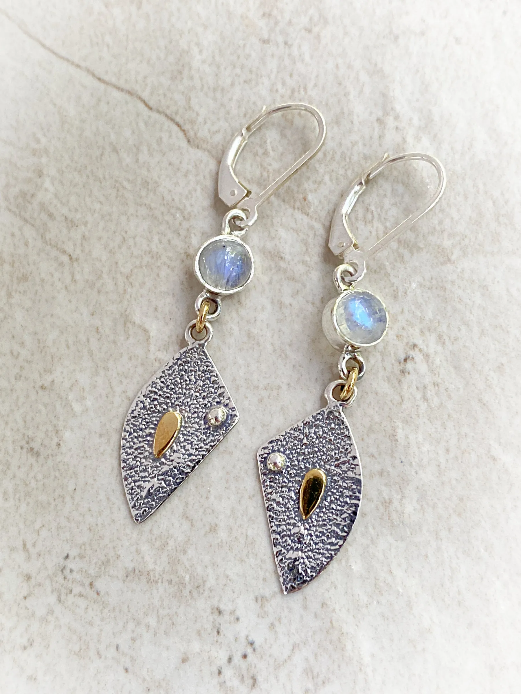 Abstract Gemstone Leaf Dangles