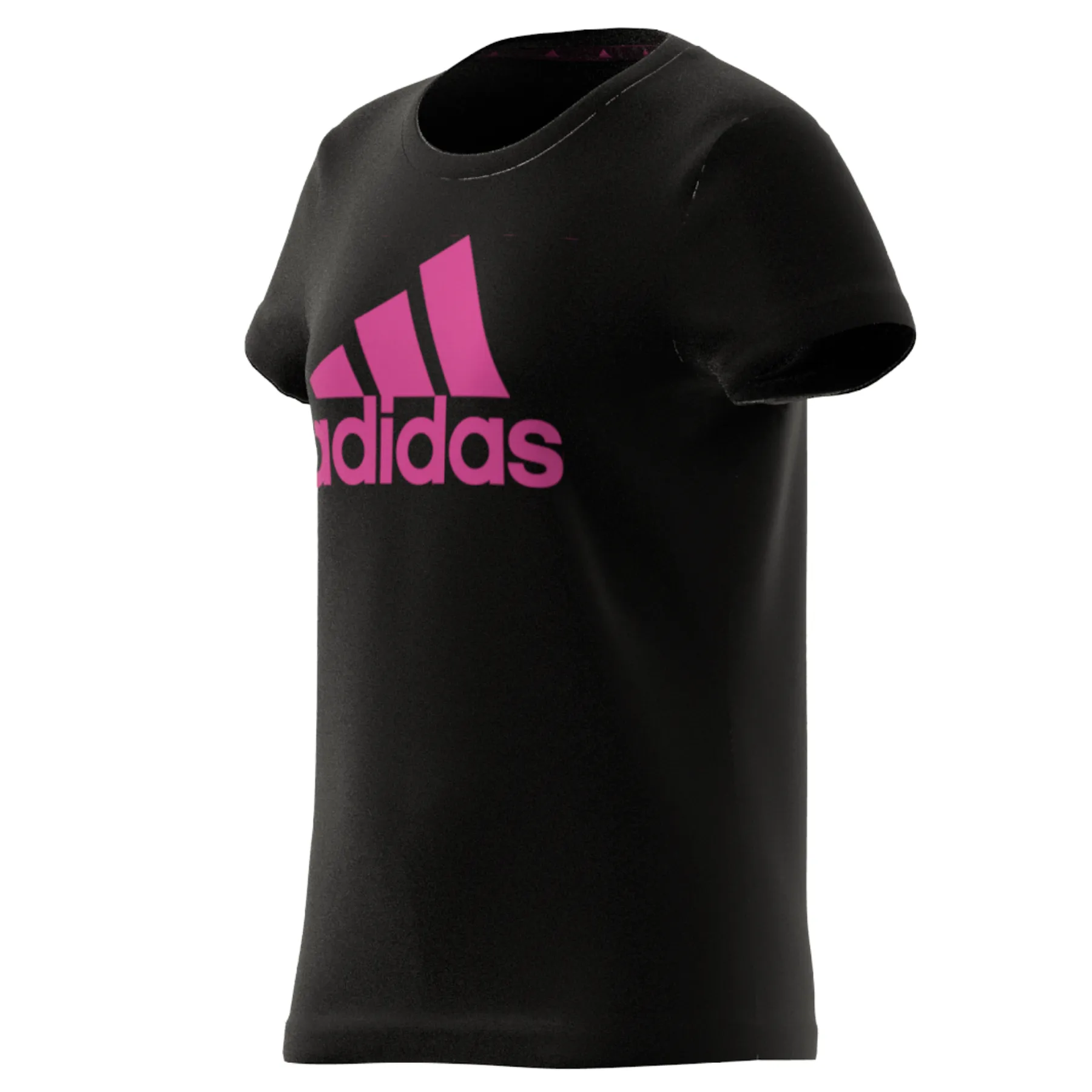 Adidas Essentials Big Logo Cotton Tee -  Black/Semi Lucid Fuchsia