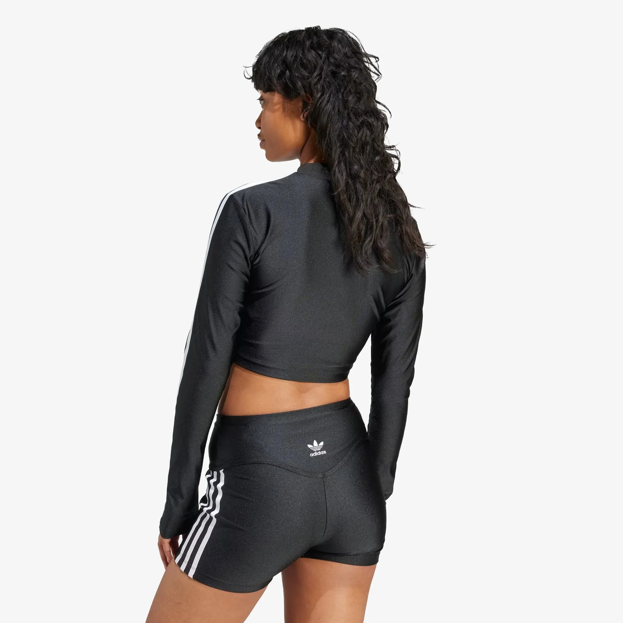 Adidas Originals | WMN'S 3-STRIPES CROPPED LONG SLEEVE TEE  { BLACK