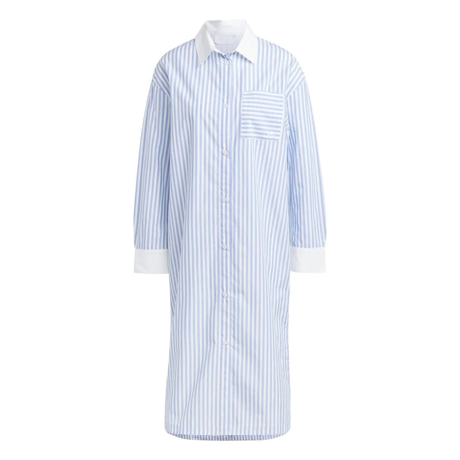 Adidas Women ESS Shirt Dress White Blue IC5296