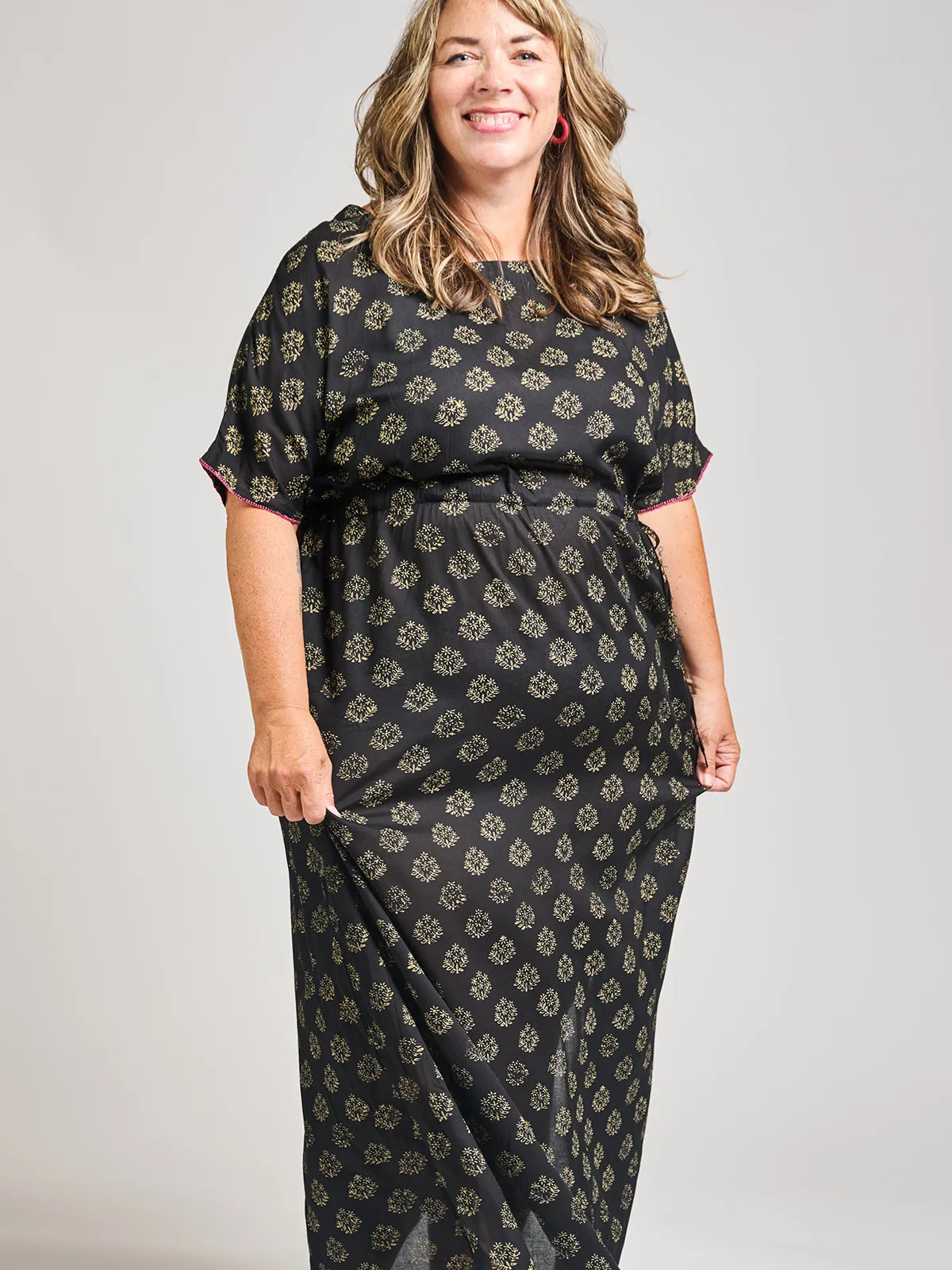 Aimee Maxi Dress - Floral Stamp Black