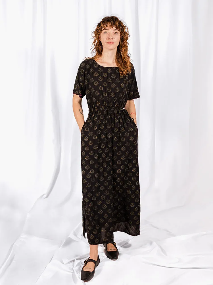 Aimee Maxi Dress - Floral Stamp Black