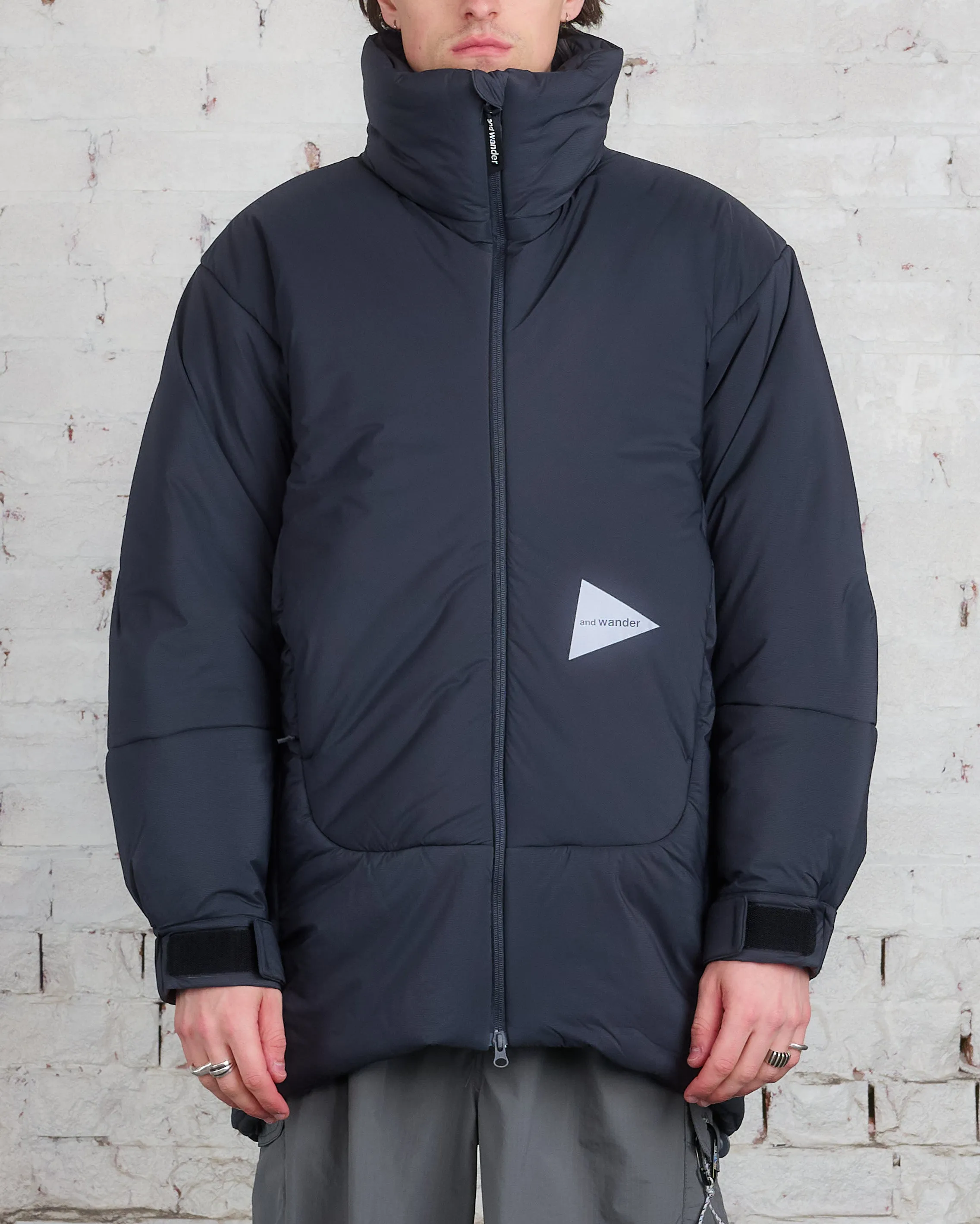 and wander Pertex Top Fleece Primaloft Coat Charcoal