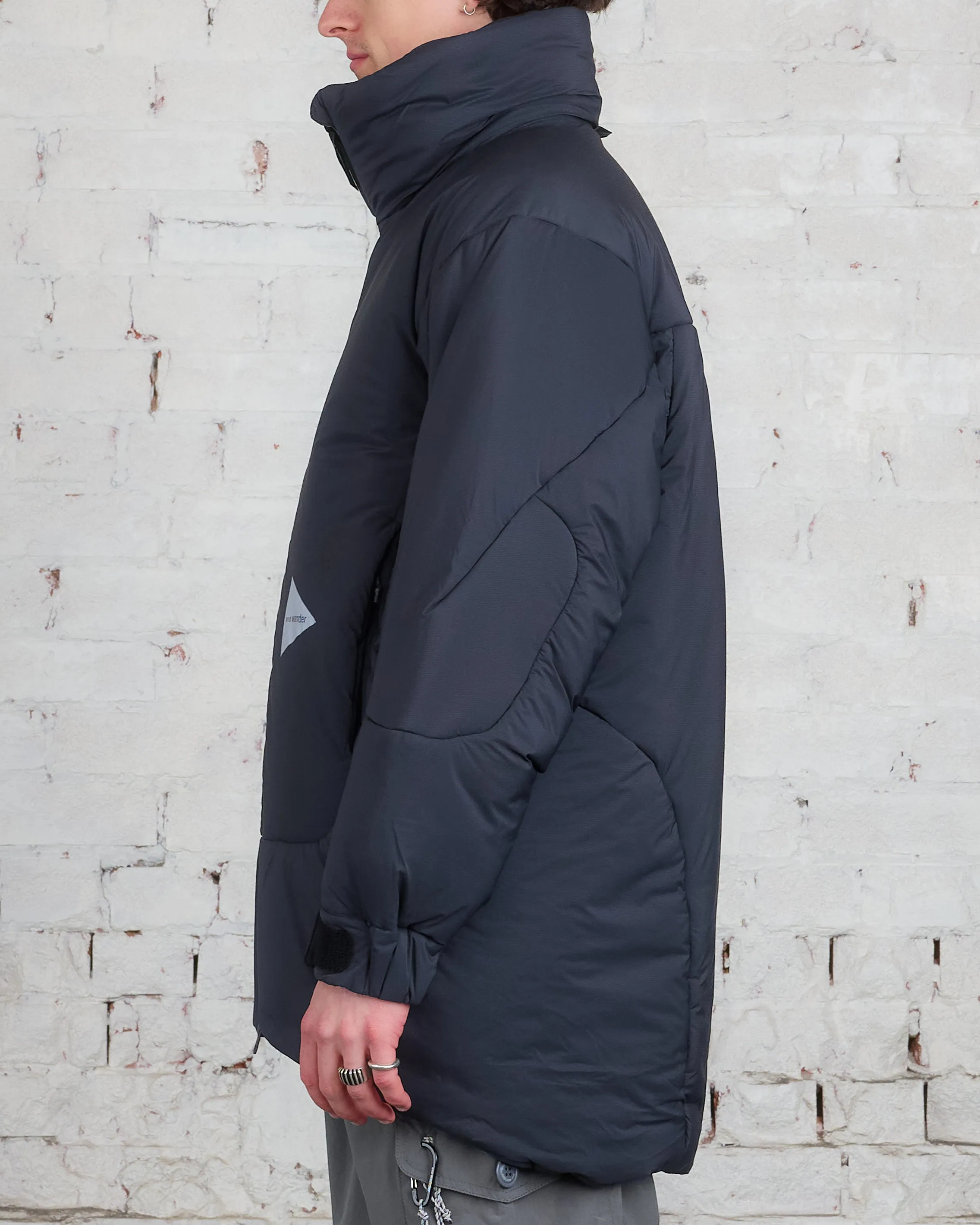 and wander Pertex Top Fleece Primaloft Coat Charcoal