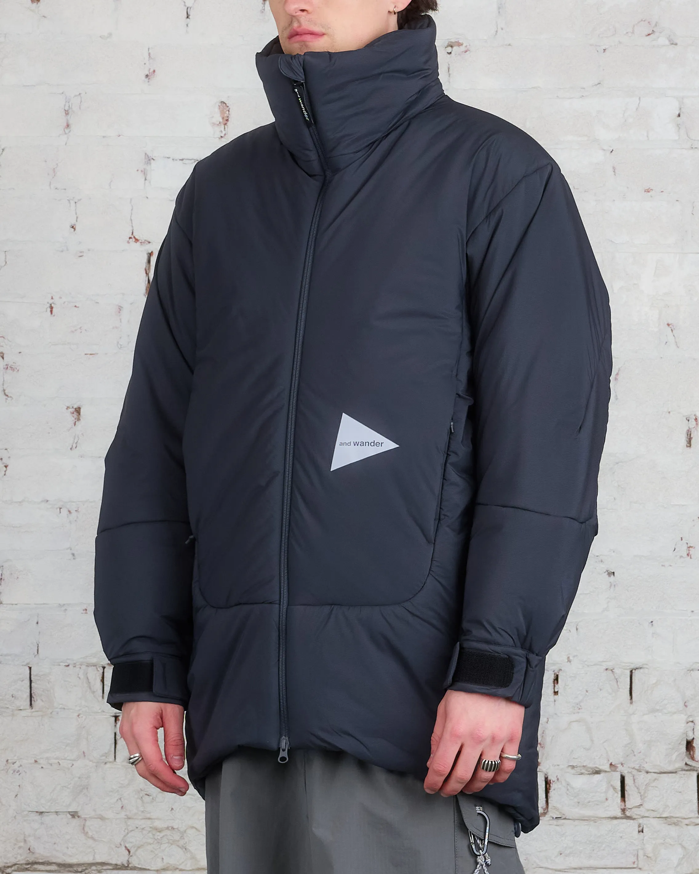 and wander Pertex Top Fleece Primaloft Coat Charcoal