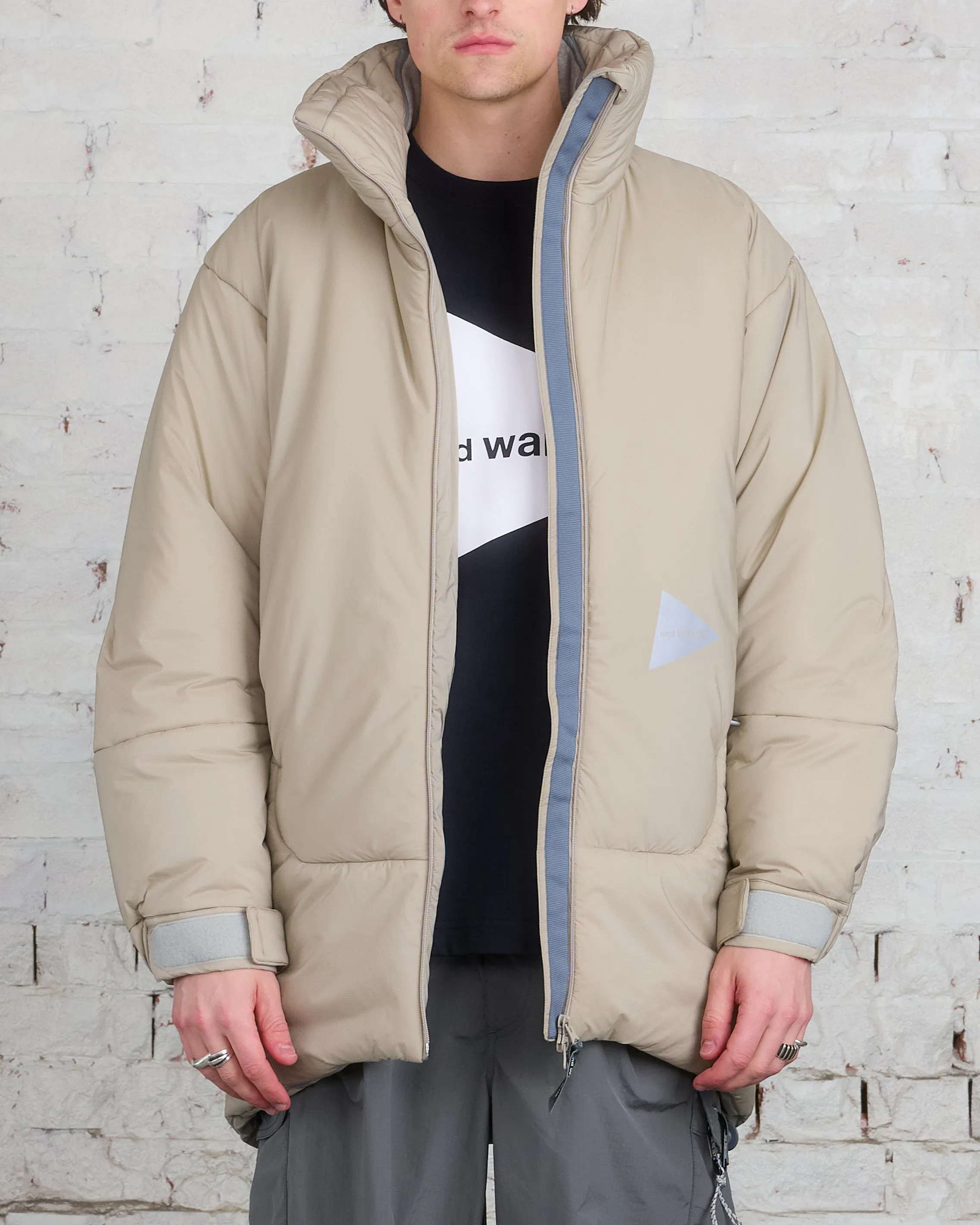 and wander Pertex Top Fleece Primaloft Coat Light Beige