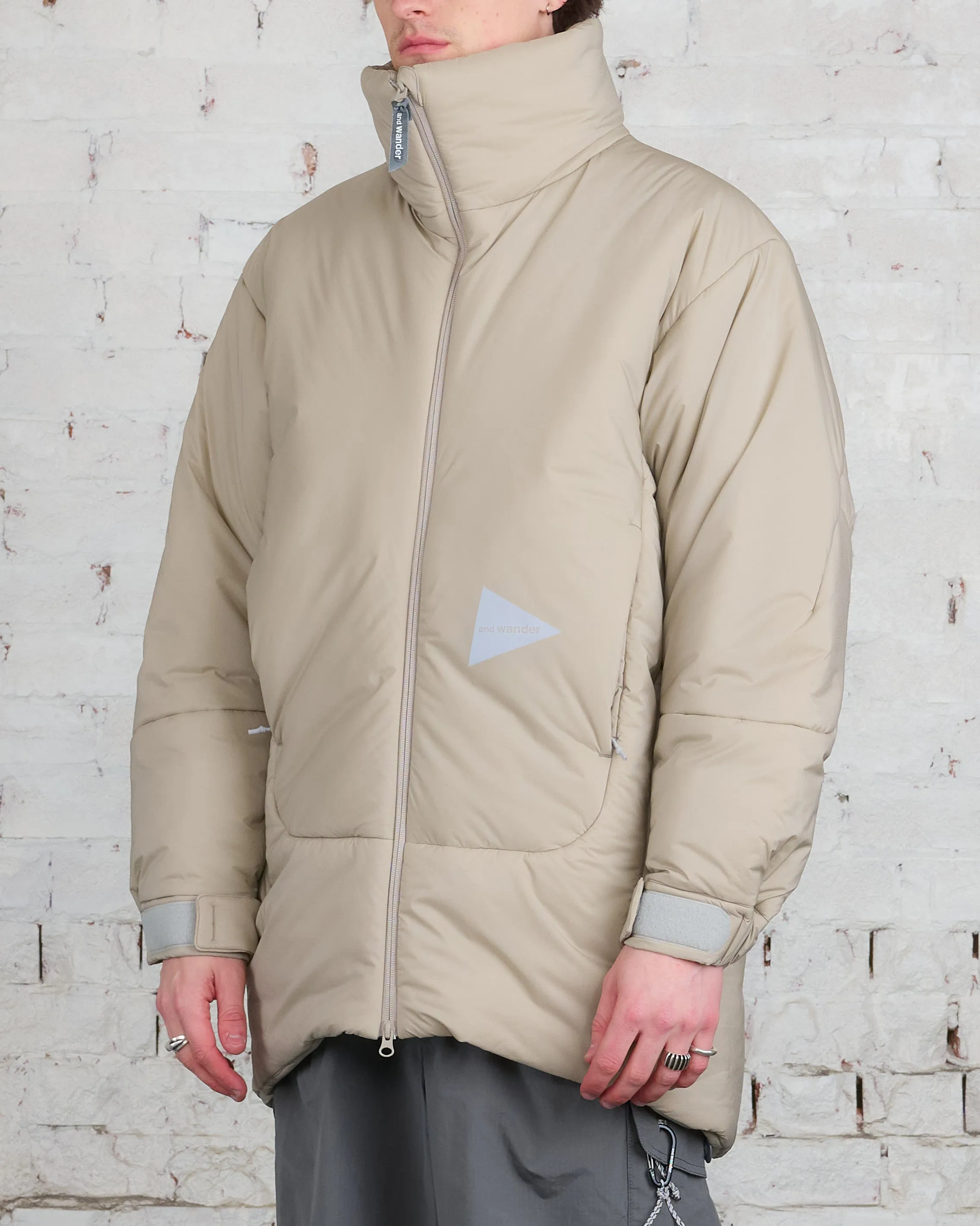 and wander Pertex Top Fleece Primaloft Coat Light Beige