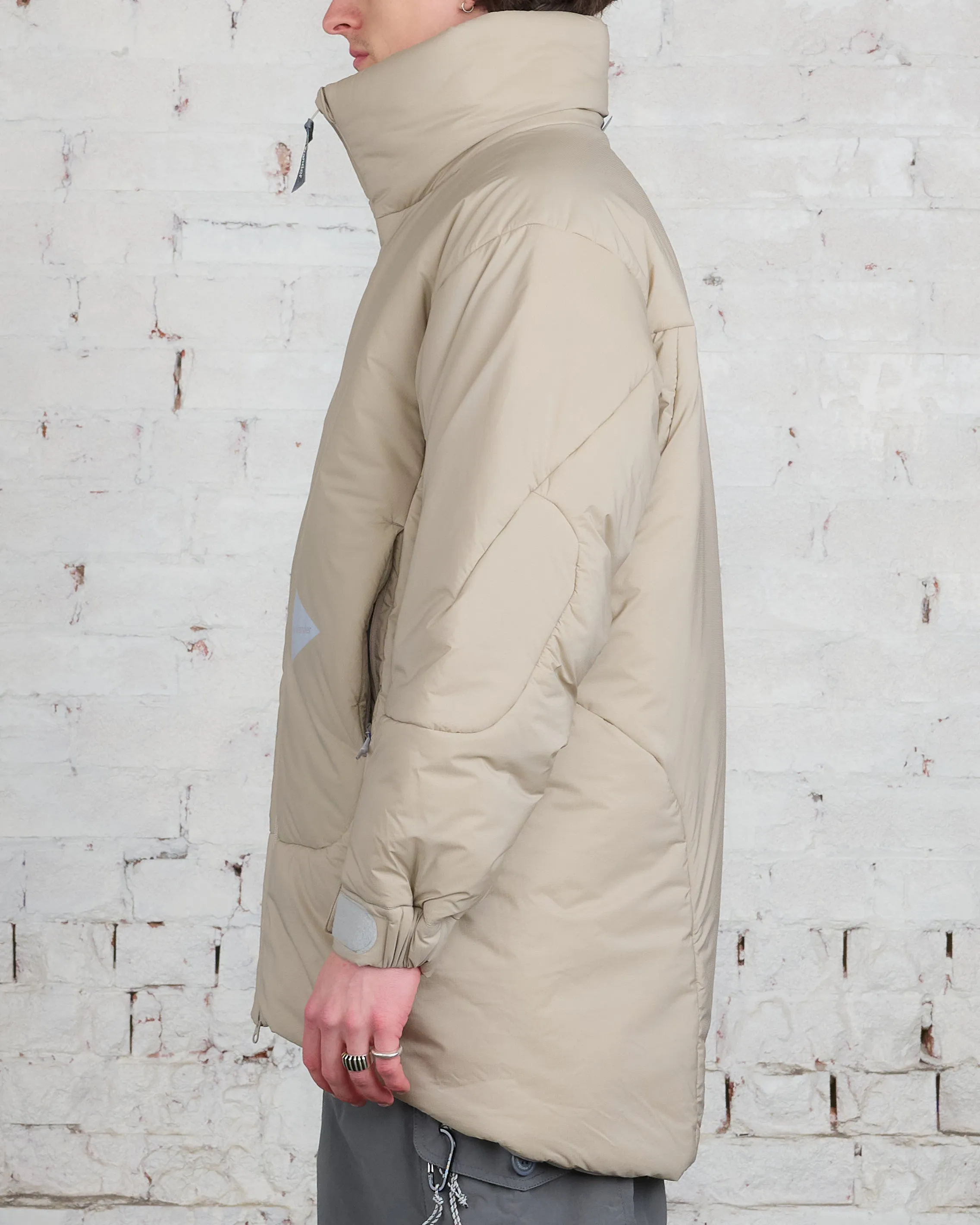 and wander Pertex Top Fleece Primaloft Coat Light Beige