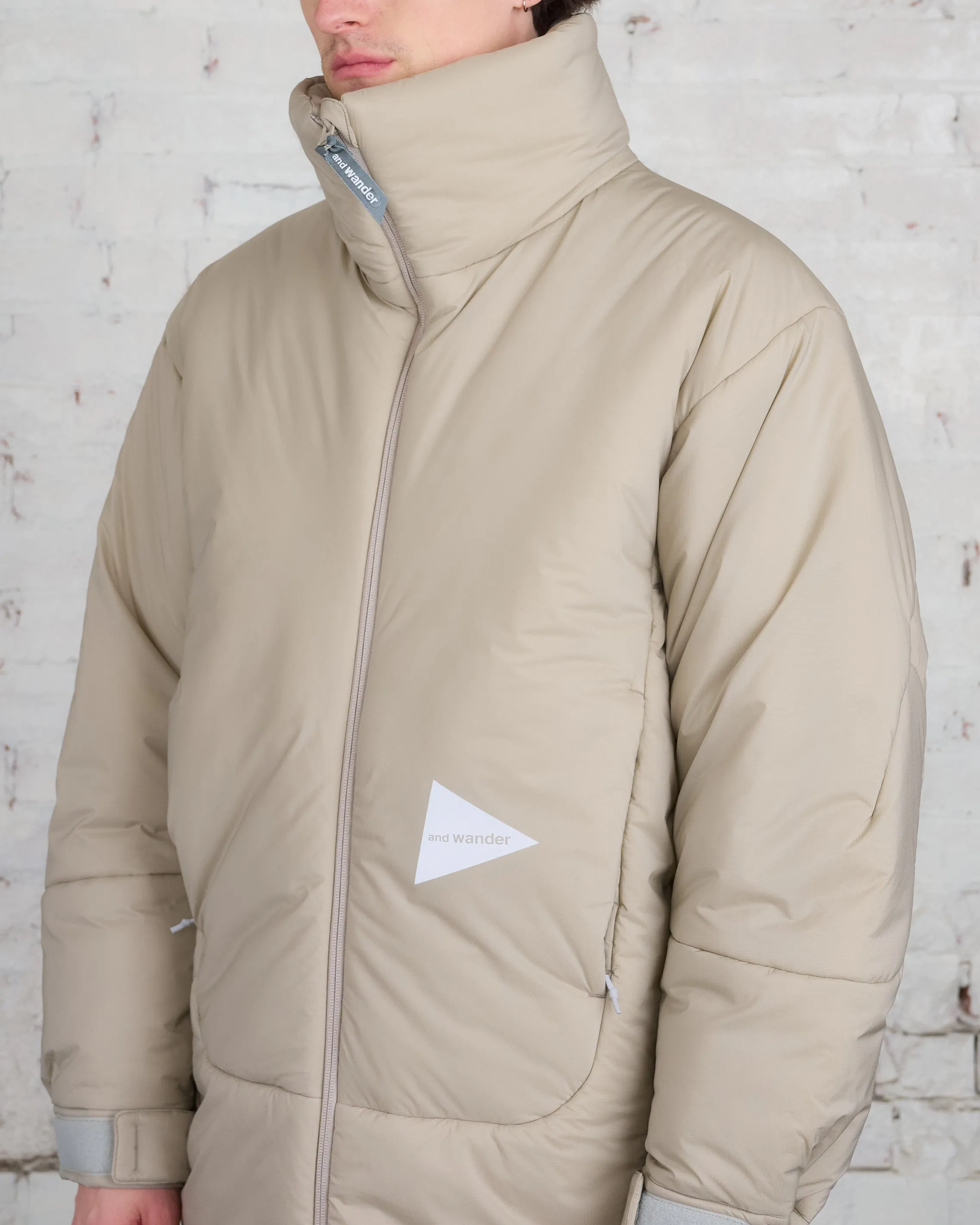 and wander Pertex Top Fleece Primaloft Coat Light Beige