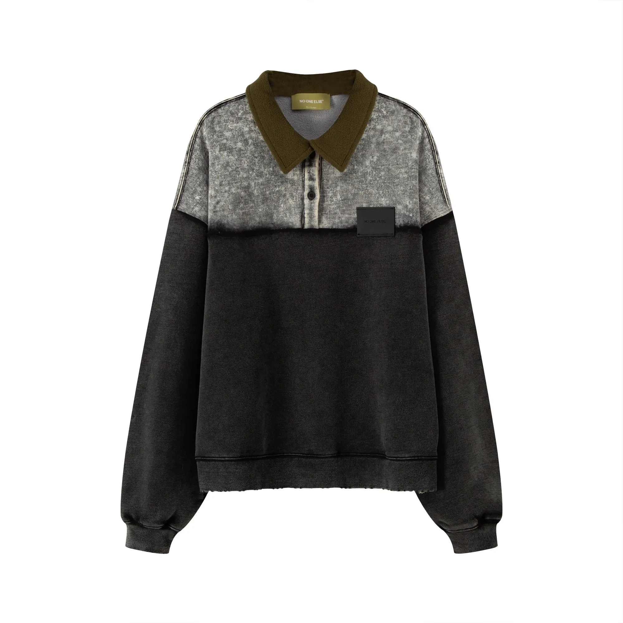 Anorak Color Matching Button Sweatshirt