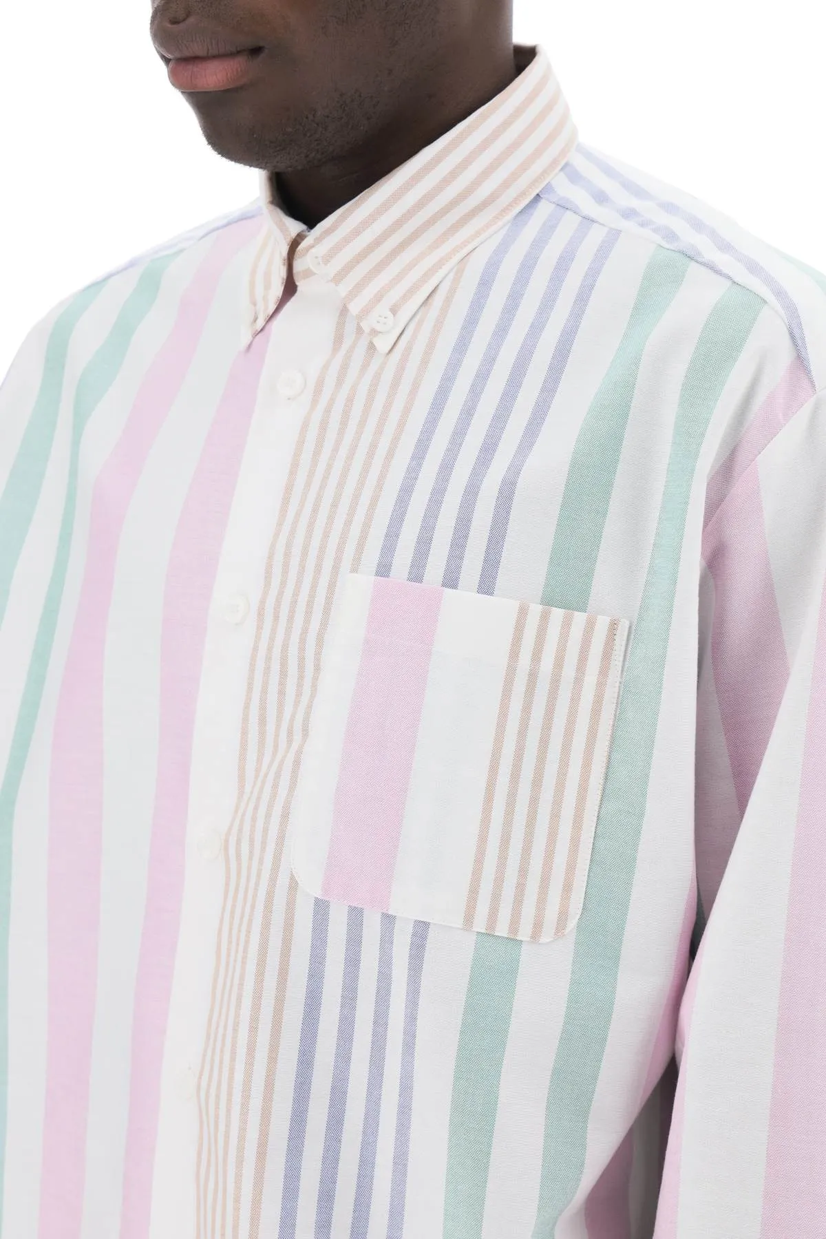 A.p.c. Mateo Striped Oxford Shirt (Size - M)