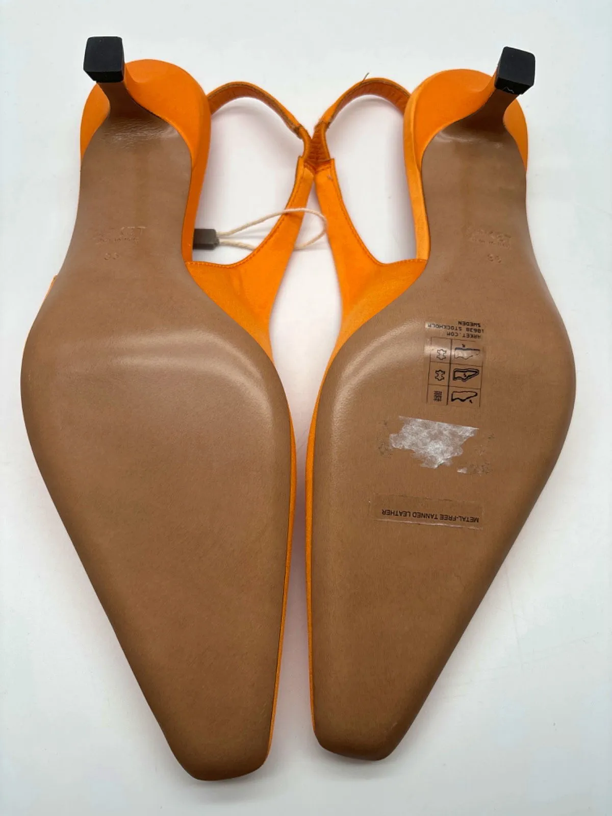 Arket Orange Slingback Kitten Heels UK 3