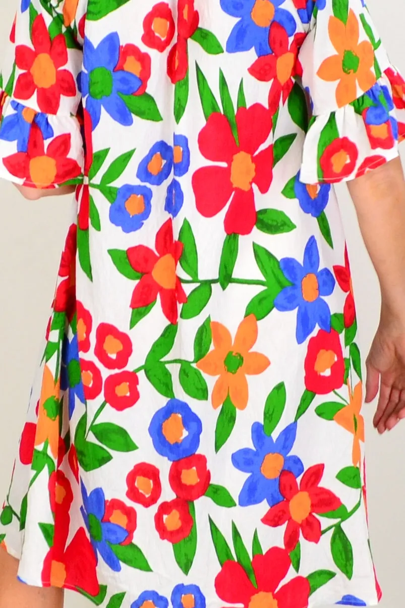 Artistic Flair Garden Shift Tunic Dress