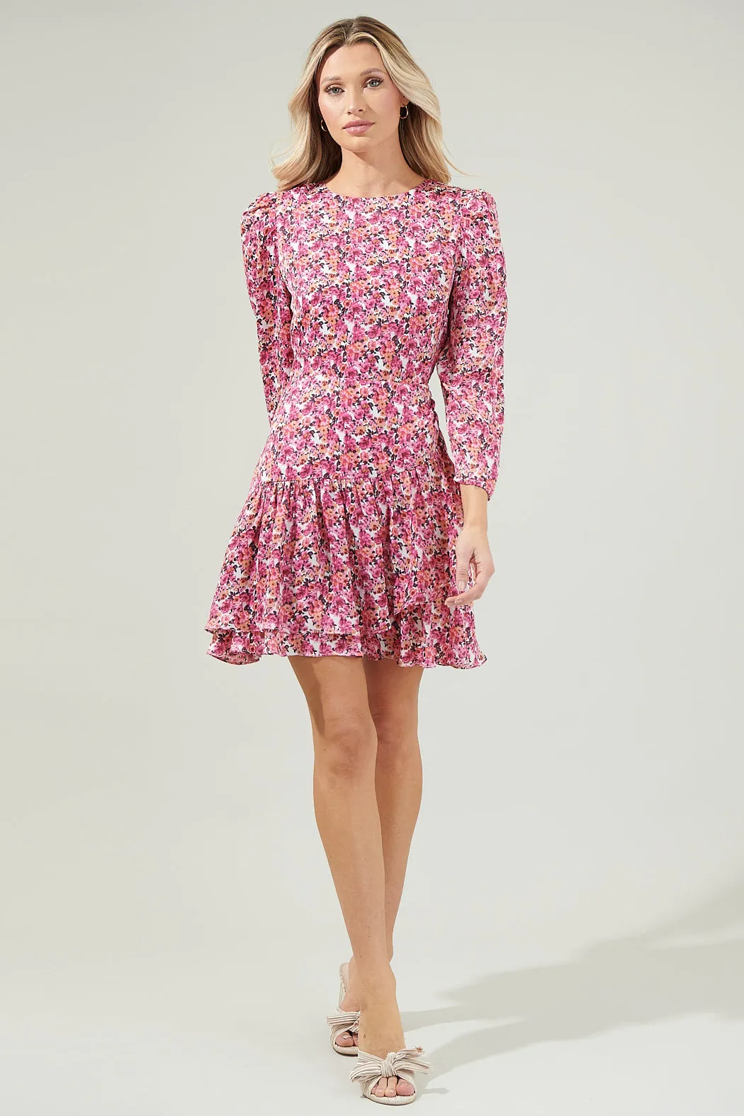 Aura Floral Ruffle Mini Dress