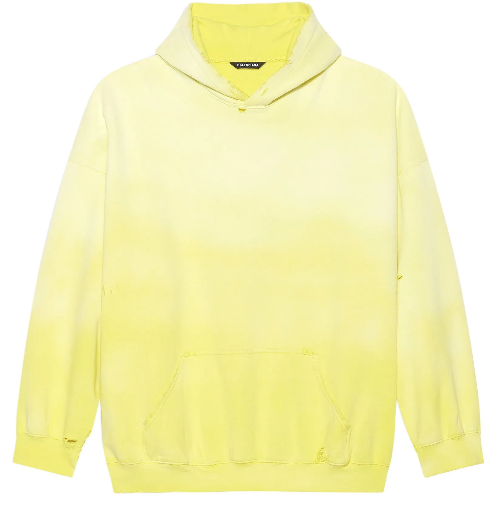 Balenciaga Oversized distressed dégradé Bright yellow Hoodie