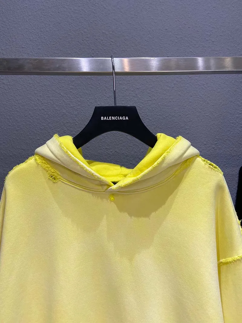 Balenciaga Oversized distressed dégradé Bright yellow Hoodie