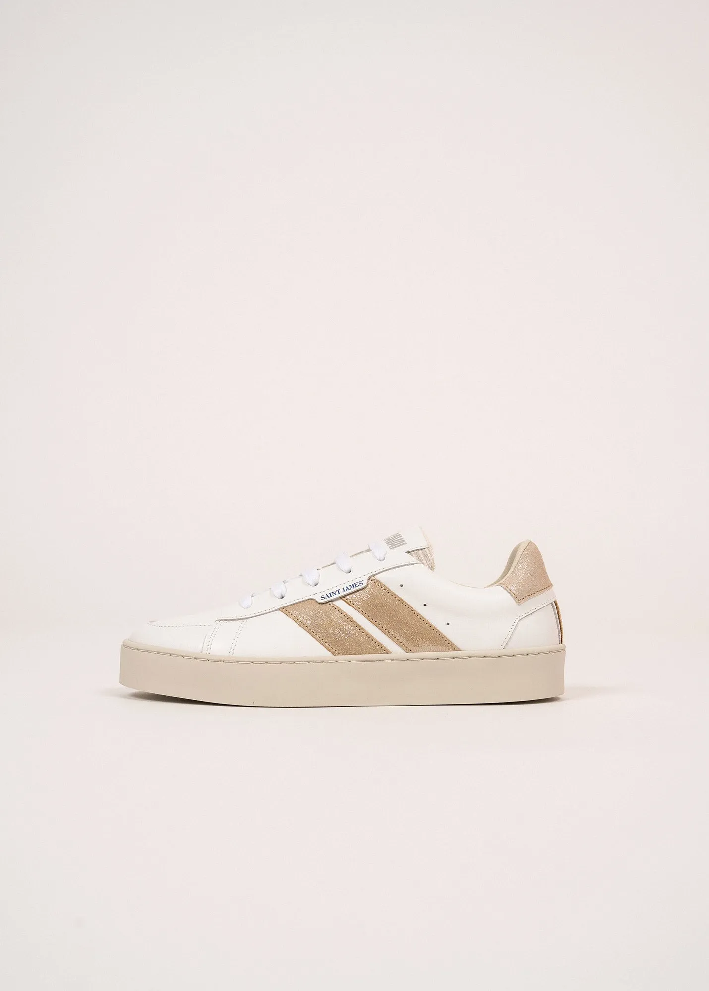 BASK CAVAL - Sustainable Women Sneakers by Caval (WHITE / GOLD LUREX)