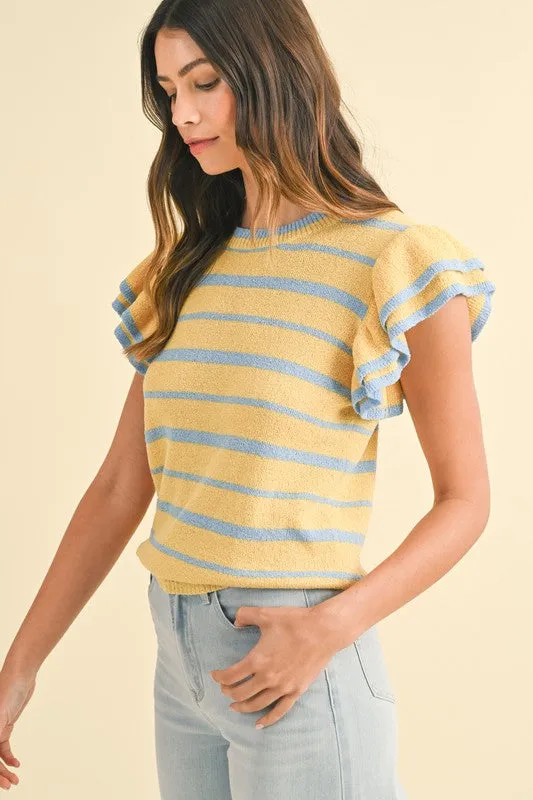 Bayside Bash Yellow Striped Top