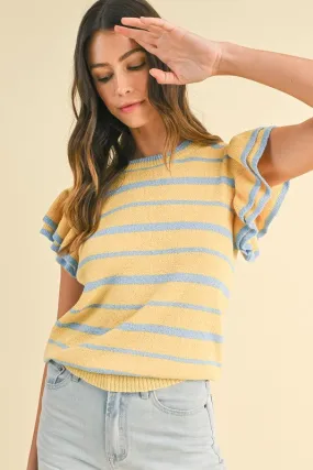 Bayside Bash Yellow Striped Top