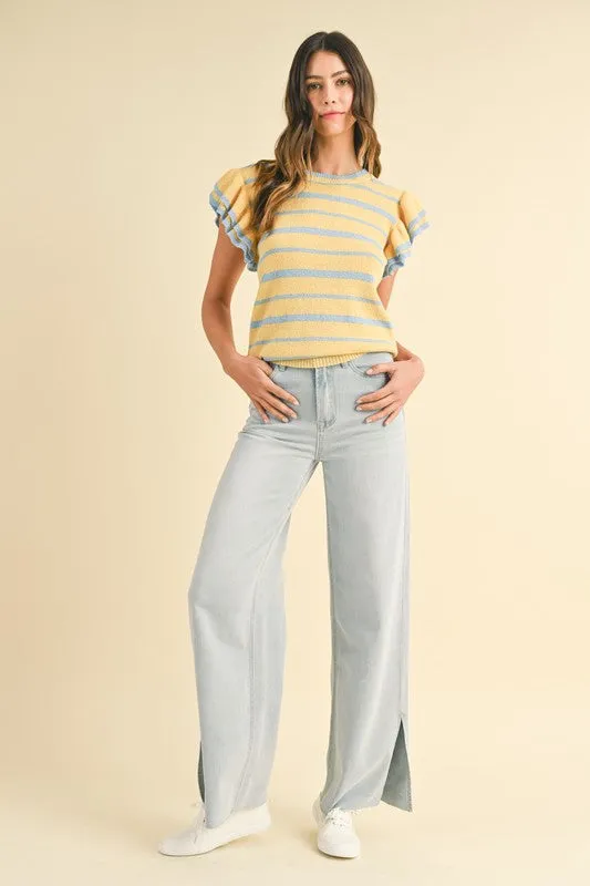 Bayside Bash Yellow Striped Top