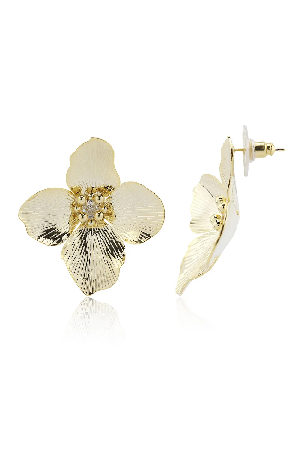 Beatrix Gold Flower Earrings