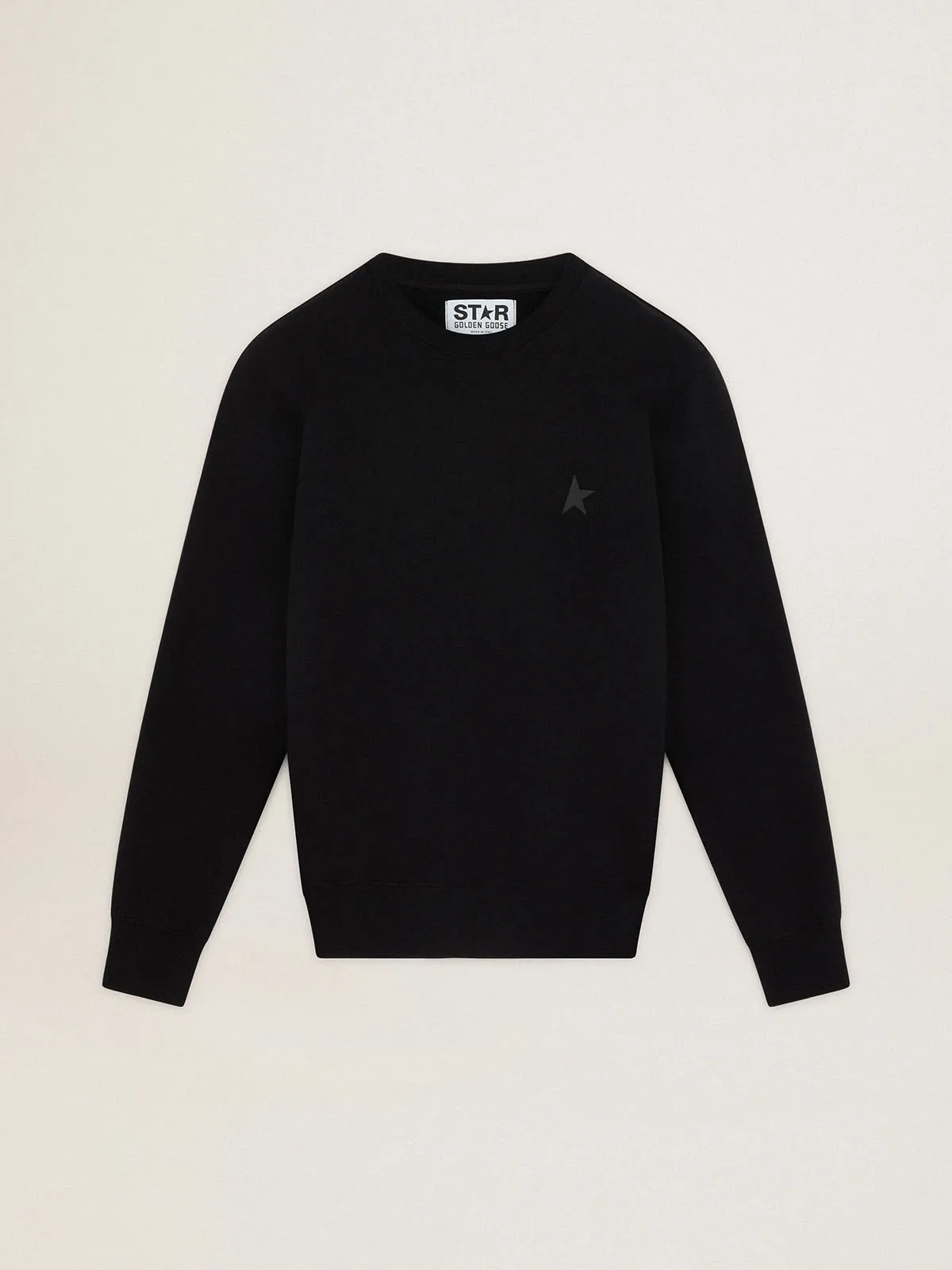 Black Archibald Star Collection sweatshirt with tone-on-tone star on the front