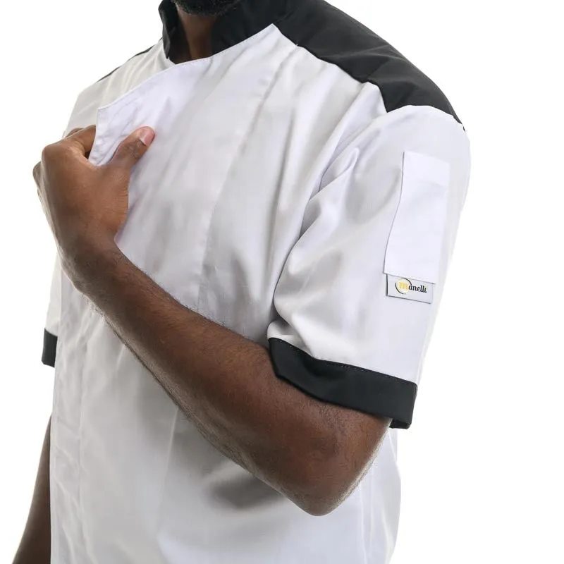 Black Master Short Sleeve or Long Sleeve Chef Coat - MANELLI